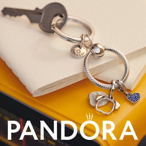 Pandora 399566C00 Charm-Schlüsselanhänger Damen Moments Sterling-Silber 