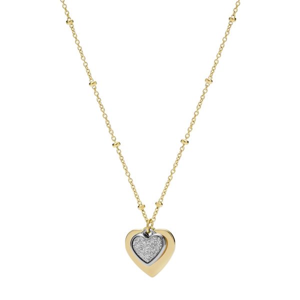 Fossil JF03947998 Halskette Anhänger Damen Sutton Mommy and Me Heart Gold-Ton