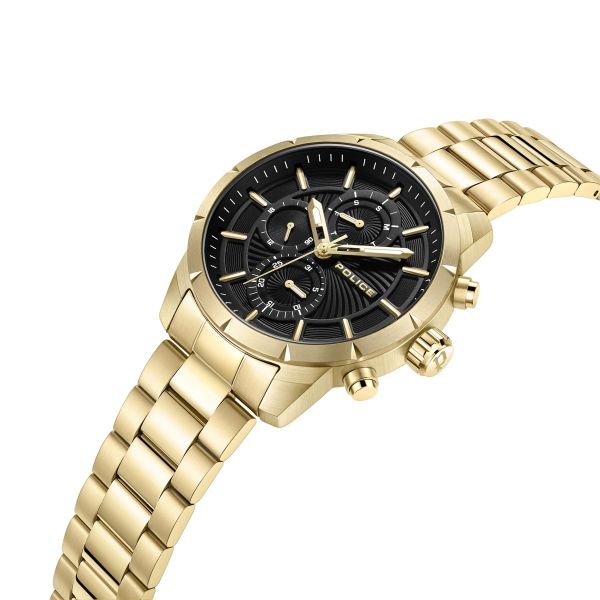 Police PEWJK2227106  Herren-Uhr Neist Multifunktion Quarz Edelstahl-Armband Gold