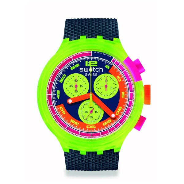 Swatch SB06J100 Armband-Uhr Unisex Neon To The Max Quarz Biobasierten-Band