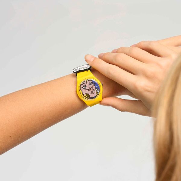 Swatch SO28Z117 Armband-Uhr Reverie By Roy Lichtenstein The Watch Quarz Silikon-Band