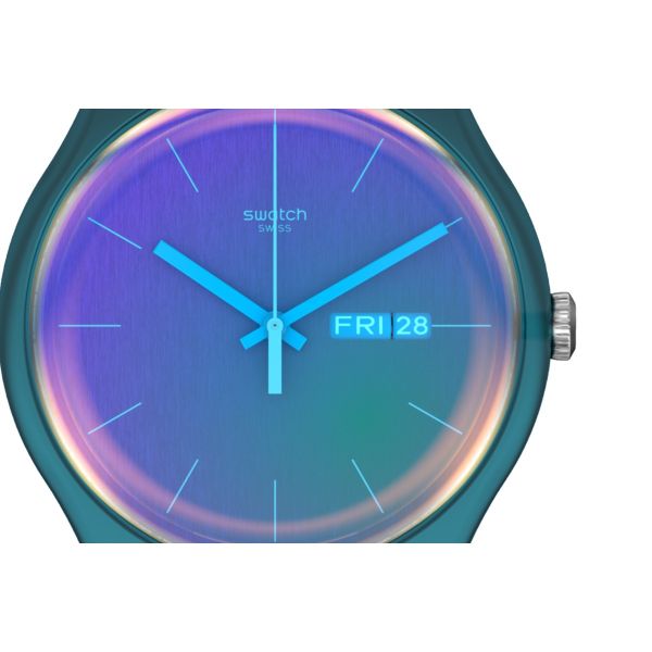Swatch SO29N707 Armband-Uhr Fade To Pink Analog Quarz Silikon-Band Ø 41 mm