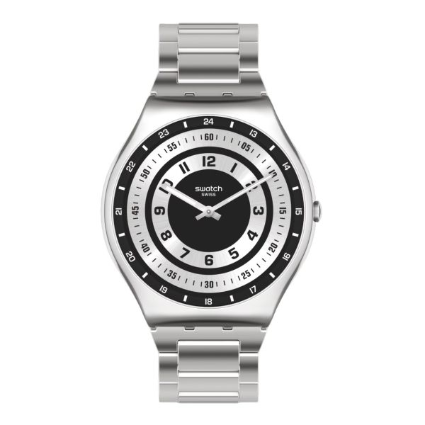 Swatch SS07S121G Armband-Uhr Rings Of Irony Analog Quarz Edelstahl-Band Ø 42 mm