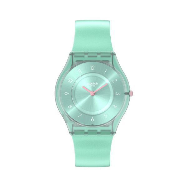 Swatch SS08L100 Armband-Uhr Pastelicious Tea Analog Quarz Silikon-Band Ø 34 mm