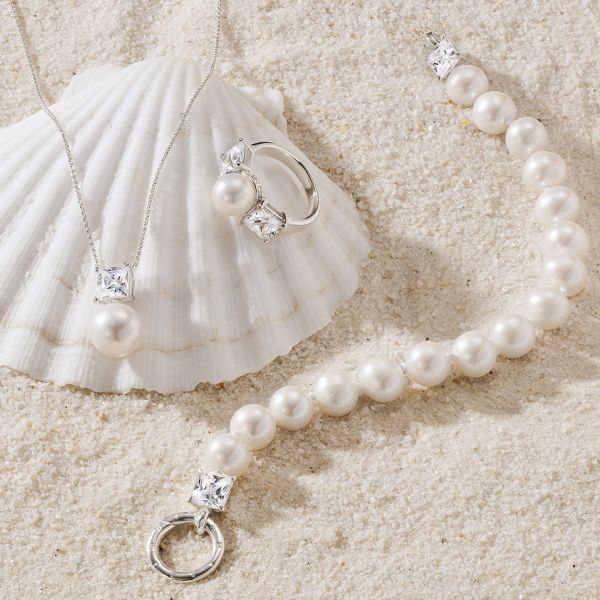 Thomas Sabo TR2408-167-14 Ring Damen Perle mit Weißen Steinen Silber