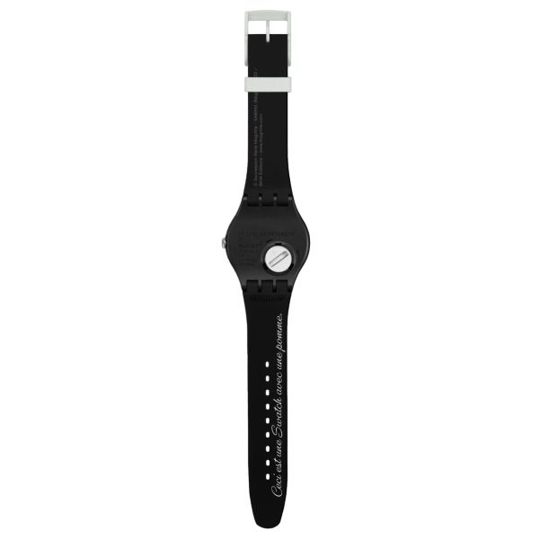 Swatch SUOZ350 Armband-Uhr Le Fils De l Homme By Rene Magritte Quarz Silikon-Band