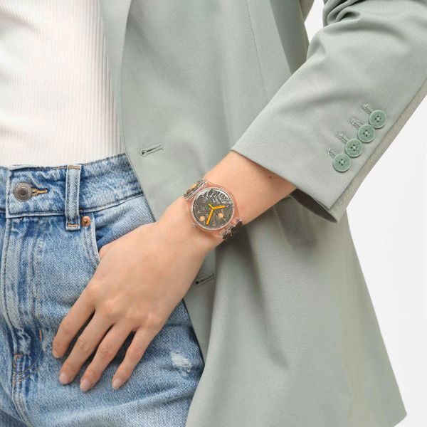 Swatch SUOZ357 Armband-Uhr Allegoria Della Primavera By Botticelli Quarz Silikon-Band