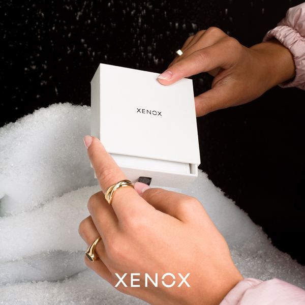 Xenox XG9K0101W Anhänger Unisex Fine Coin Gravur 9K Weißgold 375er Ø 10 mm