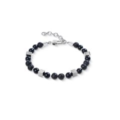 Coeur de Lion Armband Herren Onyx Lavakugeln Edelstahl 0926/30-1300