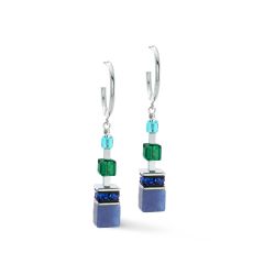 Coeur de Lion Creolen GeoCube&reg; Precious Statement Ocean Silber 3039/21-0705