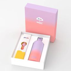 Flik Flak Set M&auml;dchen-Uhr mit SIGG Flasche Quench in Pink Quarz Textil-Band FPNP188 