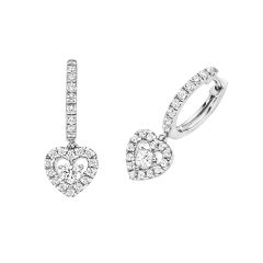 Viventy Creolen Ohrringe Herz Zirkonia Wei&szlig; Sterlingsilber 786894