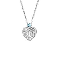 Viventy Halskette mit Anh&auml;nger Herz Blautopas Zirkonia Silber 789248