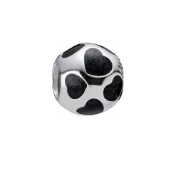 Pandora Charm Schwarze Herzen Emaille Sterling-Silber 790543EN22