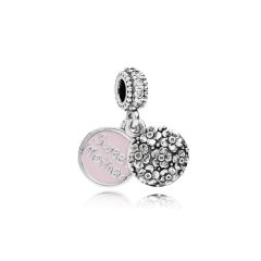 Pandora Charm-Anh&auml;nger Sweet Mother Rosa Emalie Blumen Silber 791285CZ