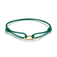 Thomas Sabo Charm-Armband Connect Textil Gr&uuml;n Vergoldet C1210-413-34