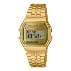 Casio Unisex-Uhr Iconic Quarz Edelstahl-Band Gold-Ton A158WEGV-9AEF