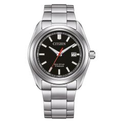 Citizen Herren-Uhr Eco Drive Schwarz Analog Titan-Armband AW1900-50E