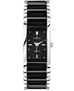 Dugena Damen-Uhr Quadra Ceramica Schwarz Quarz Keramik-Armband 4460507