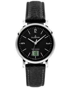 Dugena Damen-Uhr Mondo Funk Quarz Leder-Armband Schwarz 4460848