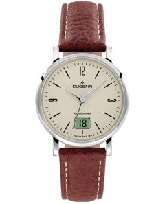 Dugena Damen-Uhr Mondo Funk Quarz Leder-Armband Braun 4460849