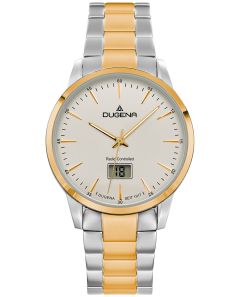 Dugena Herren-Uhr Momentum Funk Quarz Edelstahl-Band Gold-Ton 4460858