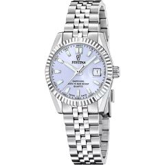 Festina Damen-Uhr Swiss Made Blue Analog Quarz Edelstahl-Band F20087/3