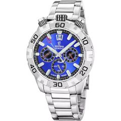 Festina Herren-Uhr Bullhead Blau Chronograph Quarz Edelstahl F20743/3