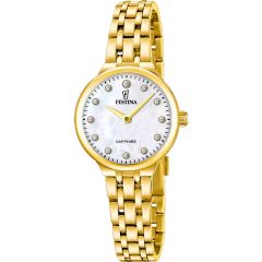 Festina Damen-Uhr Mademoiselle Quarz Edelstahl-Band Gold-Ton F20745/1