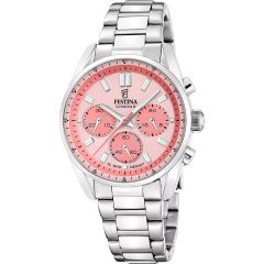 Festina Unisex-Uhr Boyfriend Ros&eacute; Chronograph Edelstahl-Band F20753/4