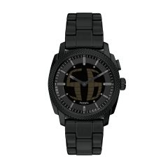 Fossil Herren-Uhr Machine Big Tic Quarz Edelstahl-Band Schwarz FS6156
