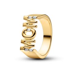 Pandora Siegelring Damen Mom Zirkonia 14K Vergoldet 164460C01