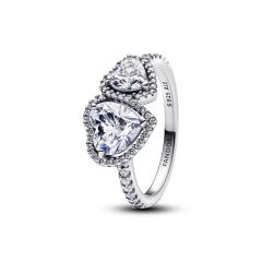 Pandora Ring Damen Funkelnder Strahlenkranz Herz Silber 193659C01