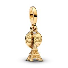Pandora Charm-Anh&auml;nger Paris Eiffelturm Diamant 14K Vergoldet 763344C01