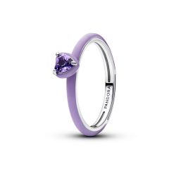 Pandora Ring Violettes Chakra Herz Sterling-Silber 193088C04