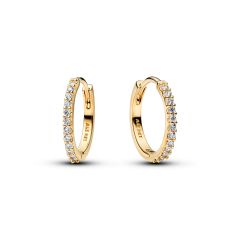 Pandora Ohrringe Damen Mini-Creolen Zirkonia 14K Vergoldet 264649C01