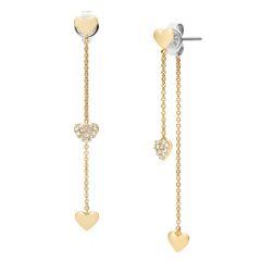Fossil Ohrringe Damen Sutton Heartbeat Metall Gold-Ton JA7300710