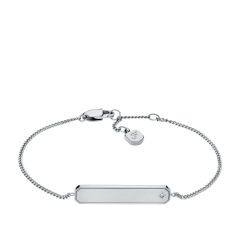 Fossil Armband Damen Sadie ID-Plakette Stern Edelstahl JF04929040