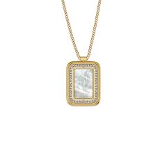 Fossil Halskette-Anh&auml;nger Raquel Glitz Edelstahl Gold-Ton JF04996710
