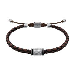 Fossil Armband Herren Machine Rondelles Edelstahl Leder JF05009998
