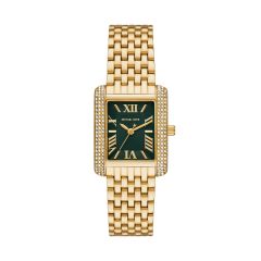 Michael Kors Damen-Uhr Emery Gr&uuml;n Quarz Edelstahl-Band Gold-Ton MK4742