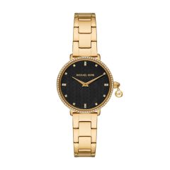 Michael Kors Damen-Uhr Pyper Mini Quarz Edelstahl-Band Gold-Ton MK7616