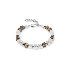 Coeur de Lion Armband Rauchquarz Graphic Cubes Edelstahl 0925/30-1711