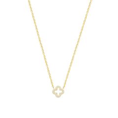 Xenox Halskette mit Anh&auml;nger Clover Zirkonia Silber Vergoldet XS10090G