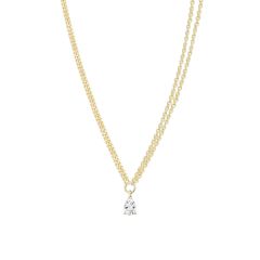 Xenox Halskette-Anh&auml;nger Sundown Zirkonia Silber Vergoldet XS91992G