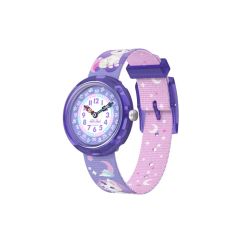 Flik Flak M&auml;dchen-Uhr Cosmicat Analog Quarz Textil-Band FBNP233