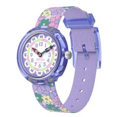 Flik Flak M&auml;dchen-Uhr Flower Fields Analog Quarz Textil-Band FBNP240