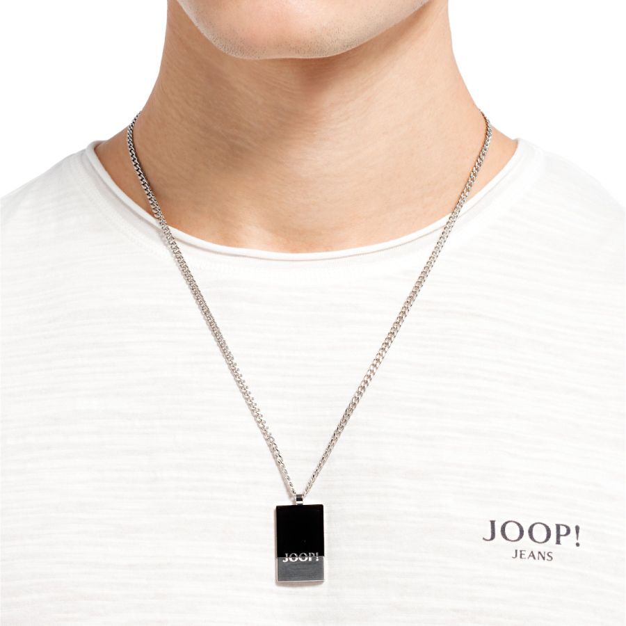 Joop! 2032667 Halskette mit Anhänger Herren Dog-Tag Logo IP-Black Edelstahl  | Karat24