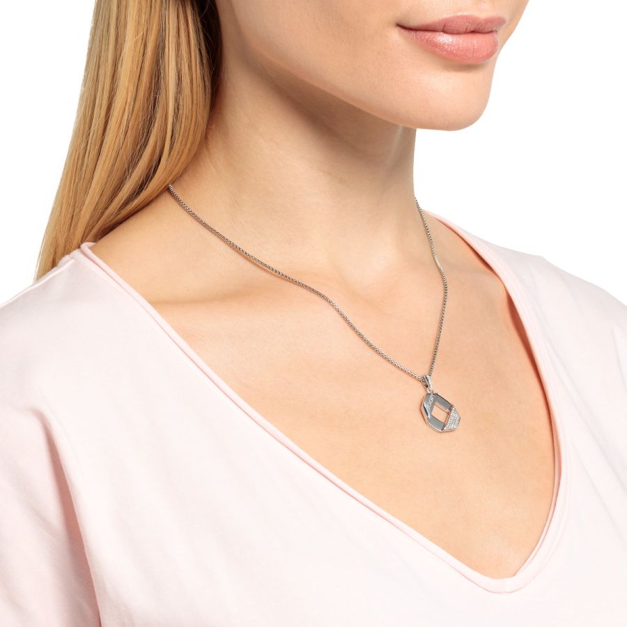 Joop! 2035938 Halskette mit Anhänger Damen Achteck Logo Zirkonia  Sterling-Silber | Karat24
