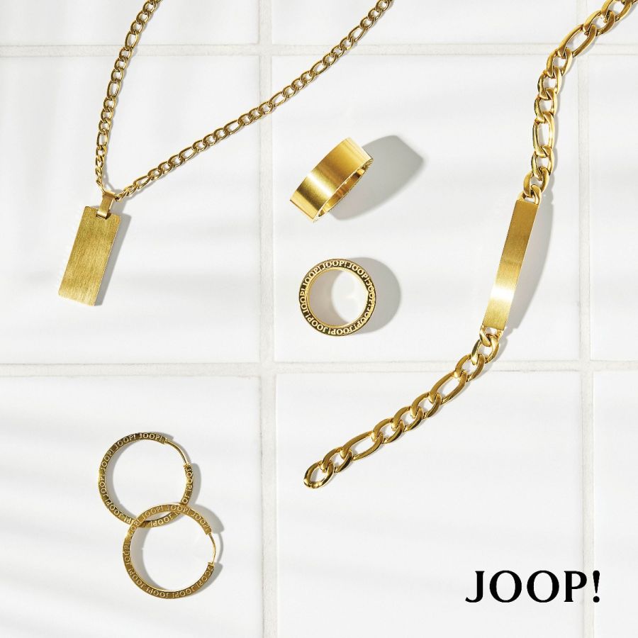 Joop! 2035895 Halskette Anhänger Unisex Logo Figaro-Stil Edelstahl IP  Vergoldet | Karat24